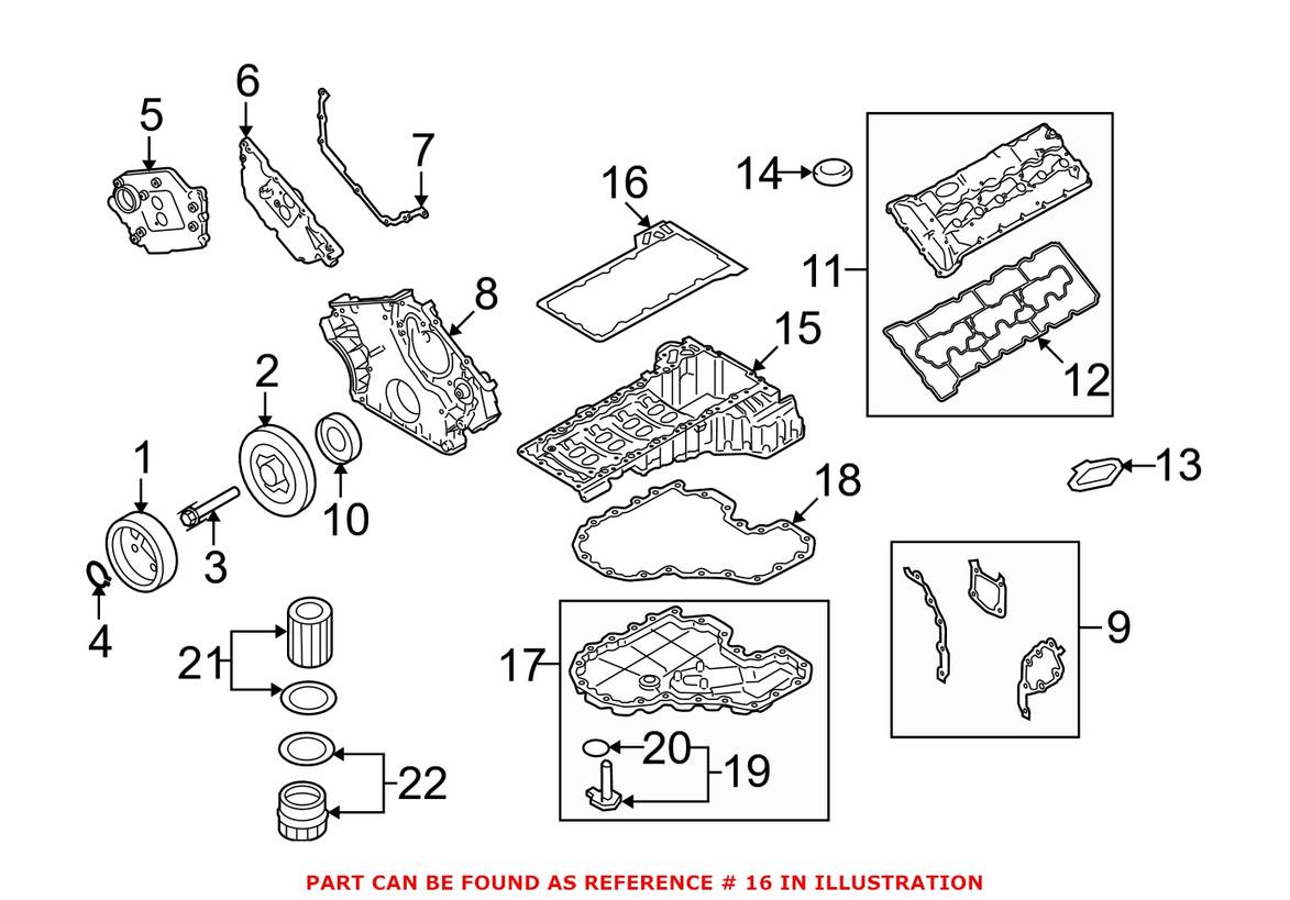 BMW Engine Oil Pan Gasket 11137578305 - Genuine BMW